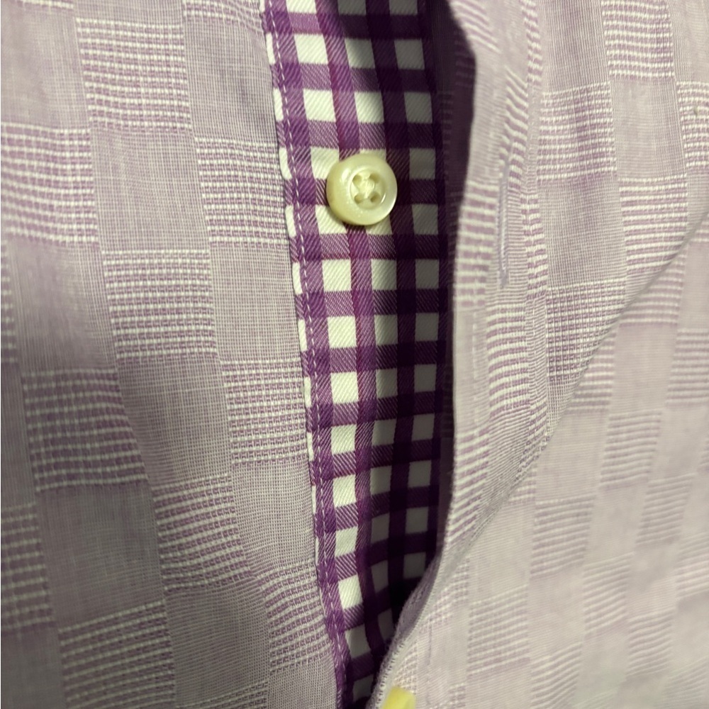 Men's Purple Checkered Shirt - Picture 3 of 4